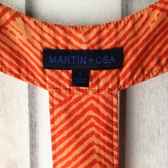 Martin + OSA Orange Silk Blend V-Neck Halter Top Women Size 2 - Picture 4 of 6
